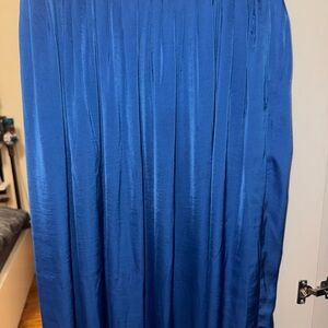 BCBGMaxazria Blue Pleated Maxi Skirt